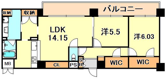 カナーレ桜町(2LDK/2階)の間取り写真