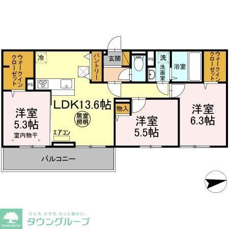 ARGENTO(3LDK/1階)の間取り写真