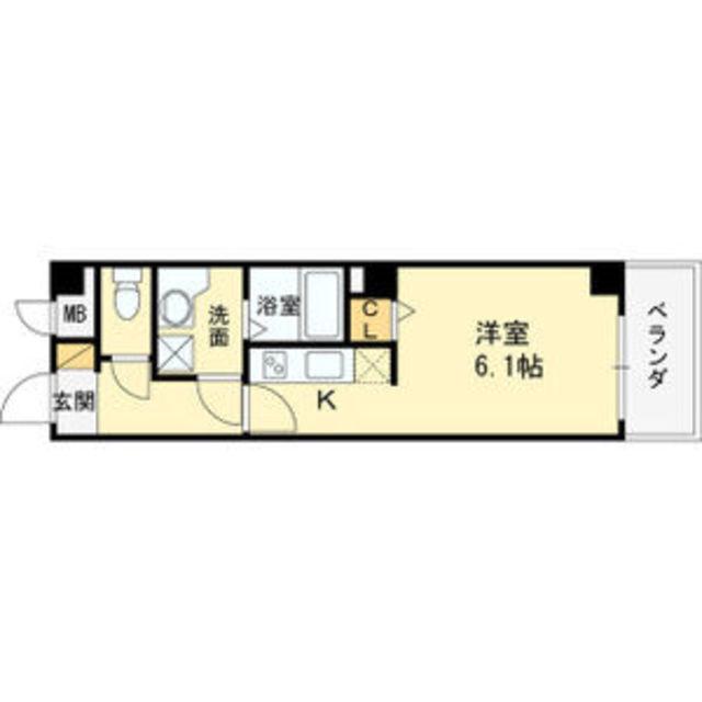 LIVE SQUARE 豊秀(ワンルーム/8階)の間取り写真