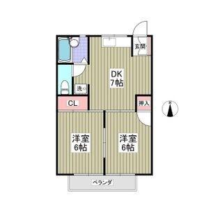 ハイビレッヂ篠崎(2DK/1階)の間取り写真
