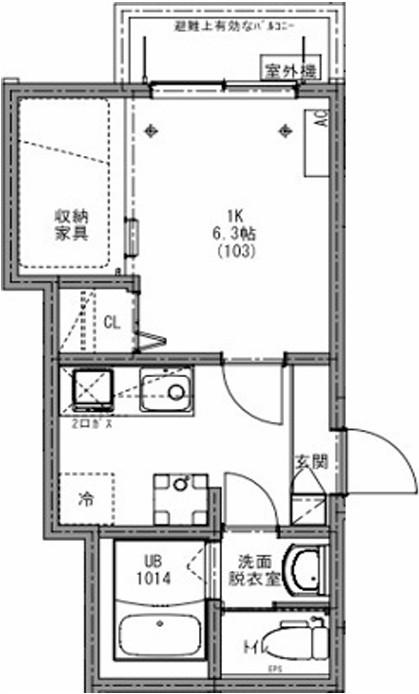 KEIAI RESIDENC 西浦和(1K/1階)の間取り写真