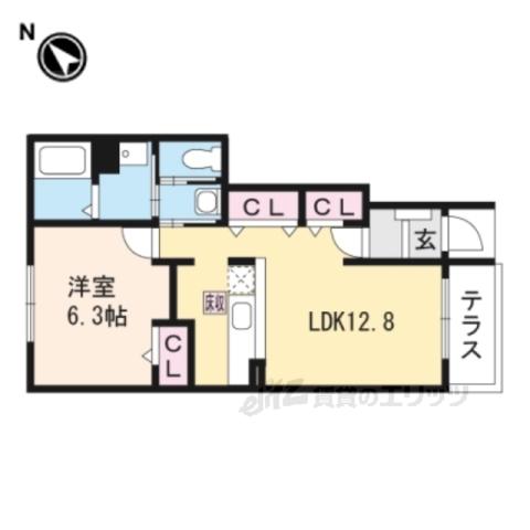 ヴィラパーチェ(1LDK/1階)の間取り写真