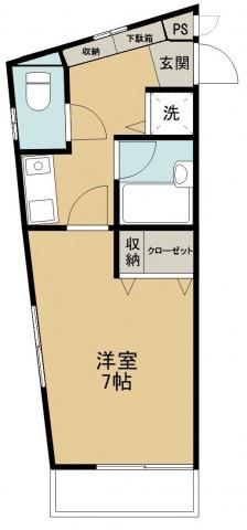 煉瓦館132(1K/2階)の間取り写真