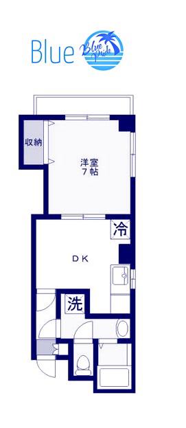 小山ビル(1DK/4階)の間取り写真