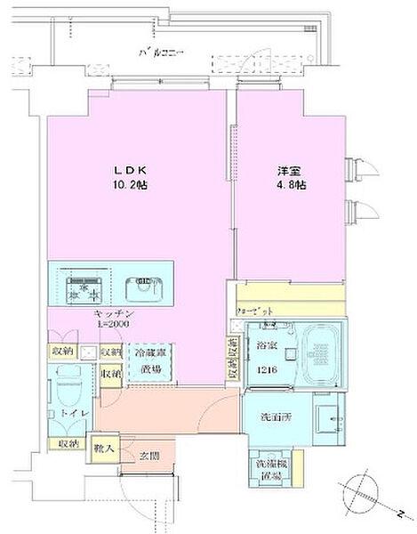 恵比寿レジデンス弐番館(1LDK/5階)の間取り写真