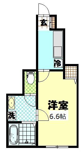 クラウンハイツⅠ(1K/1階)の間取り写真