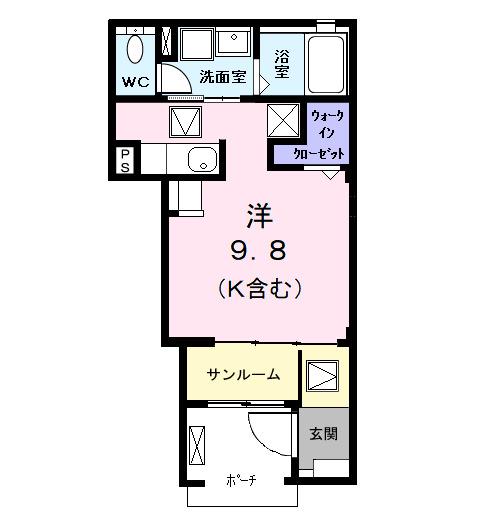 グレイス(ワンルーム/1階)の間取り写真