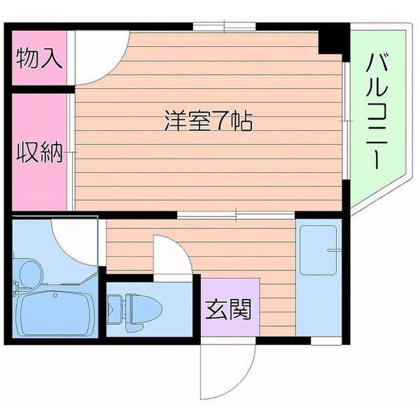 リバティーハウス(1K/2階)の間取り写真