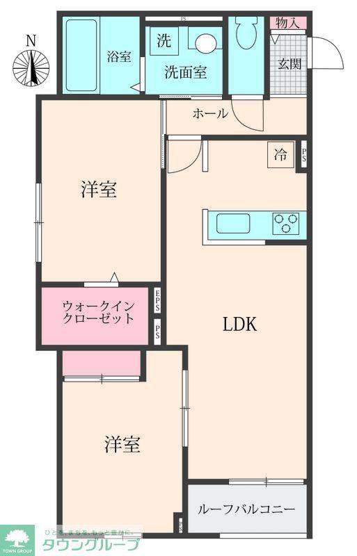 BELLE LEAD 大倉山(2LDK/2階)の間取り写真