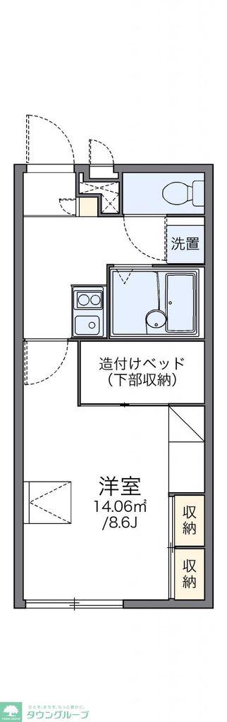 レオパレスグリーンハイツ4号館(1K/2階)の間取り写真