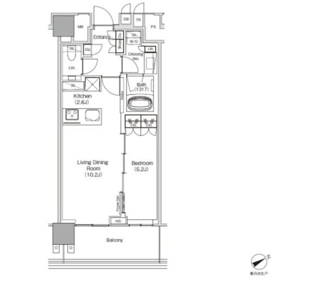 JIYUGAOKA MUSE SQUARE THE RESIDENCE(1LDK/11階)の間取り写真