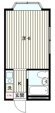 光パークマンション(1K/2階)の間取り写真