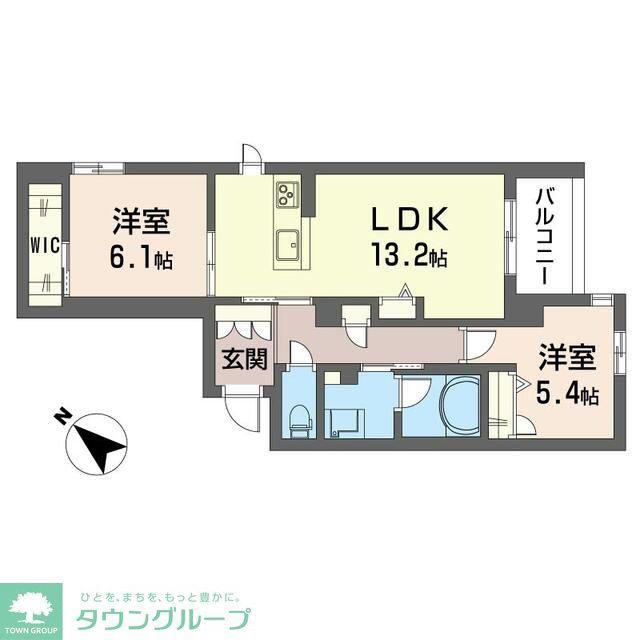 クアドリフォリオ浦和美園(2LDK/2階)の間取り写真