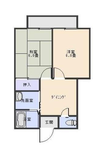 オギオコーポ(2DK/2階)の間取り写真