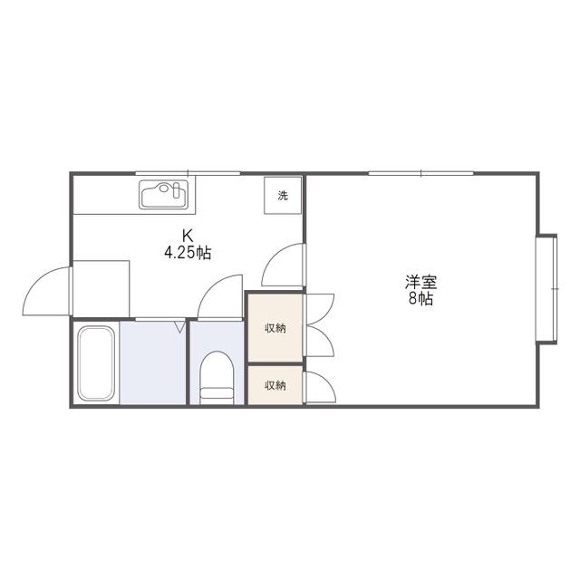 アコール(1K/1階)の間取り写真