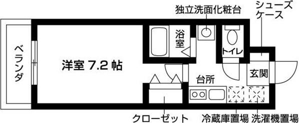 ル・レーヴ向山 II(1K/3階)の間取り写真