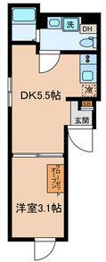 プランドール浅草(1DK/3階)の間取り写真