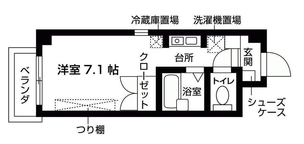 ヴェール魚崎(1K/4階)の間取り写真