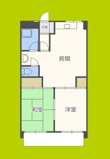第5マンション北栄(2DK/4階)の間取り写真