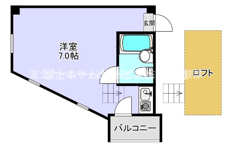 アスカ藤(ワンルーム/1階)の間取り写真