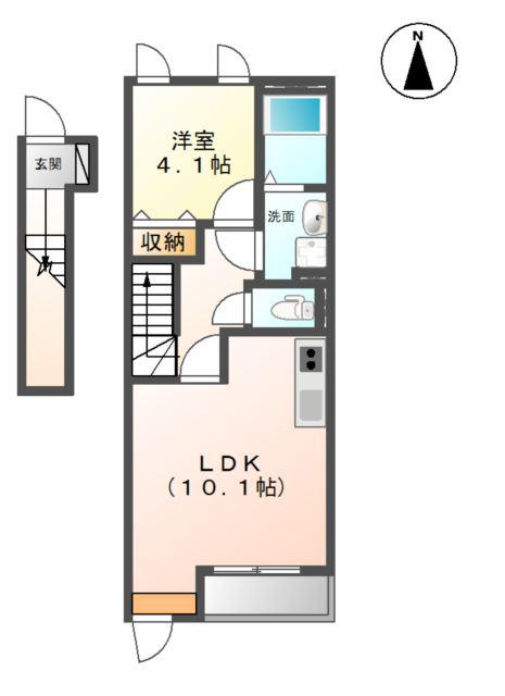 サンクレール(1LDK/2階)の間取り写真
