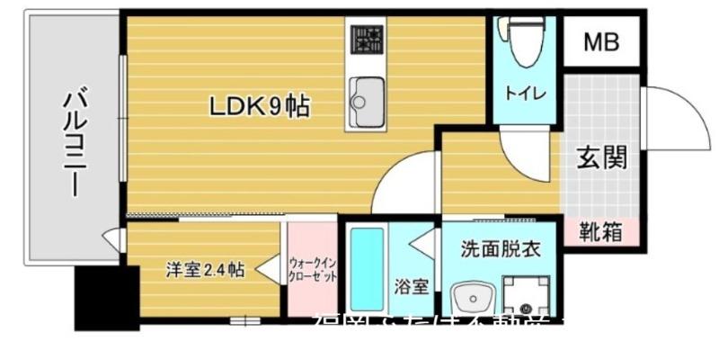 ルブラン箱崎(1LDK/4階)の間取り写真