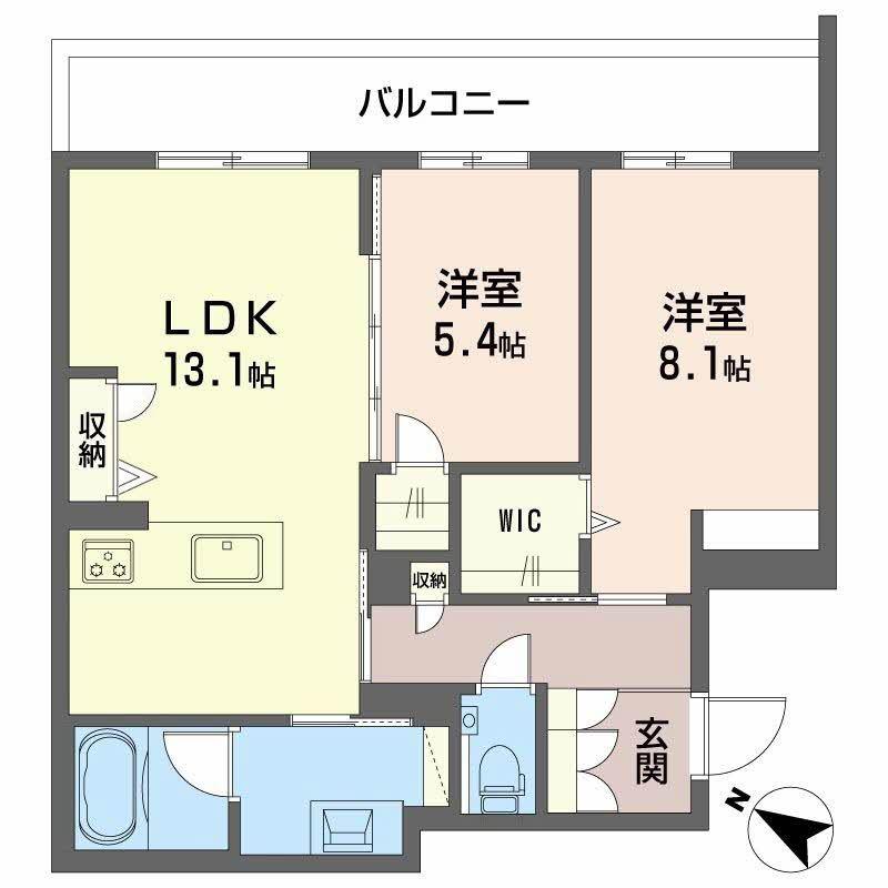 地下鉄名城線 西高蔵駅 徒歩2分 4階建 新築(2LDK/4階)の間取り写真