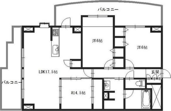 ドルチェグラン姫路駅前(3LDK/4階)の間取り写真