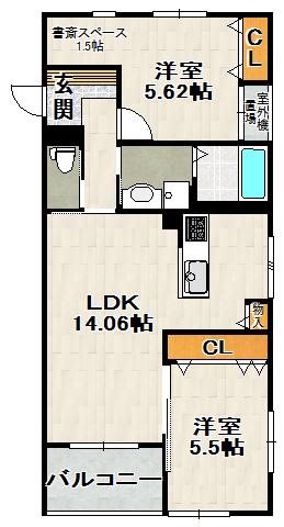 CHARME CASA(2LDK/2階)の間取り写真