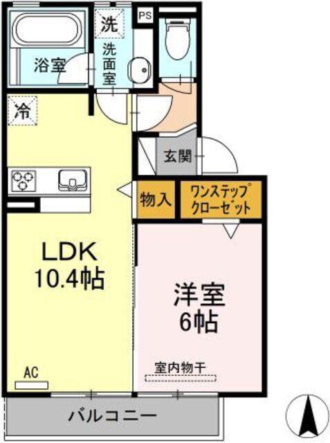 RIVIERE(1LDK/2階)の間取り写真