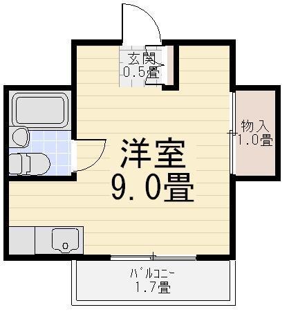 小島ビル(ワンルーム/3階)の間取り写真