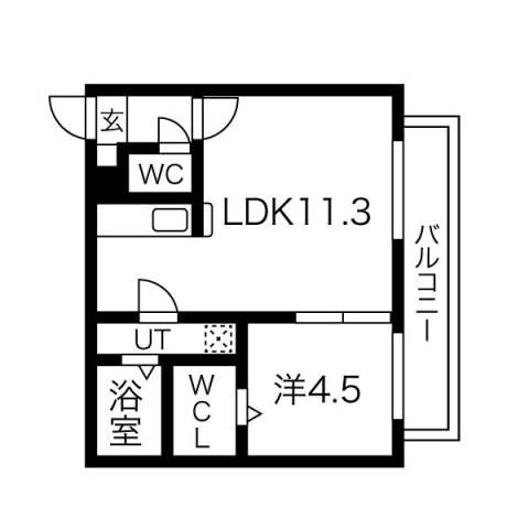 IMMUTABLE2(1LDK/3階)の間取り写真