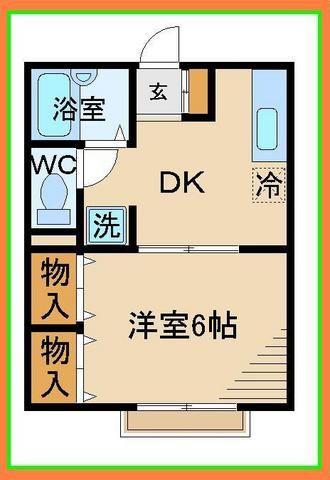 グランドソレーユ(1DK/1階)の間取り写真
