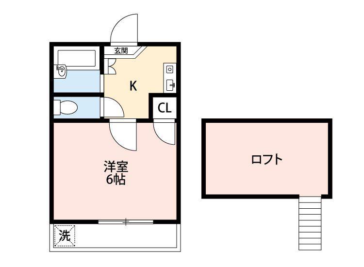 ライズ国府(1K/1階)の間取り写真