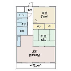 マ・メゾン小牧原 南館(2LDK/3階)の間取り写真
