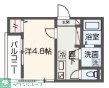 クレスト西川越(1K/1階)の間取り写真