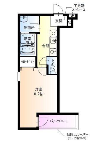 フジパレス吹田垂水III番館(1K/1階)の間取り写真