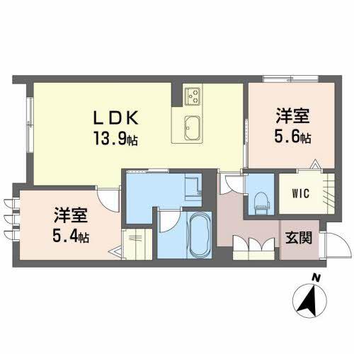TOCO-TOCO井口(2LDK/1階)の間取り写真