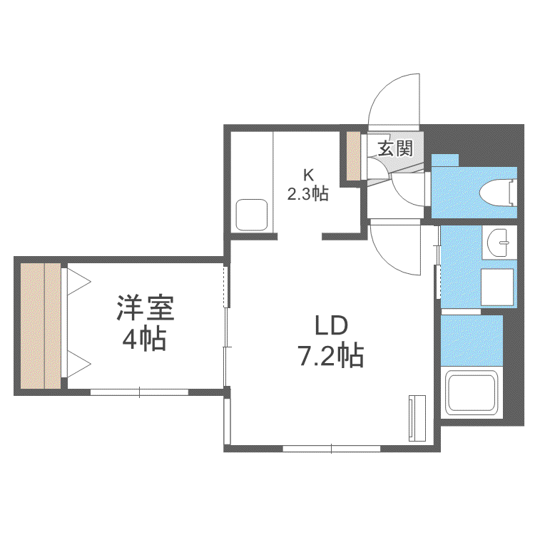 プレスタ平岸3-6MS(1LDK/5階)の間取り写真