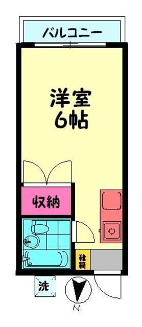 ベルメゾン(ワンルーム/1階)の間取り写真