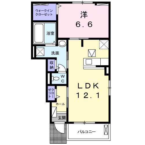 パライーソII A(1LDK/1階)の間取り写真