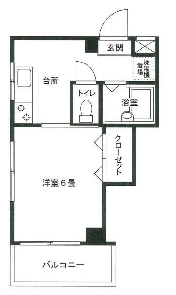 加賀原ビル(1K/4階)の間取り写真