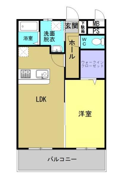 バロン・ドール(1LDK/2階)の間取り写真