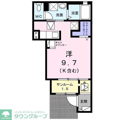 カーサフェリーチェ(ワンルーム/1階)の間取り写真