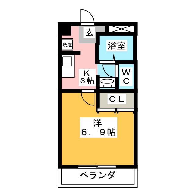 フリーデン(1K/1階)の間取り写真