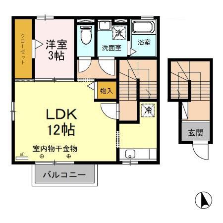 フロンテーラ(1LDK/2階)の間取り写真