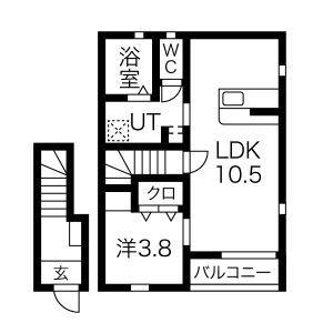 カーサ・チェレステ(1LDK/2階)の間取り写真