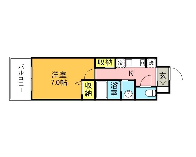 ボルゲーゼ駅南(1K/3階)の間取り写真