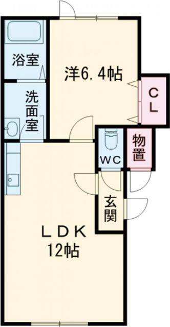 アランジェF(1LDK/1階)の間取り写真