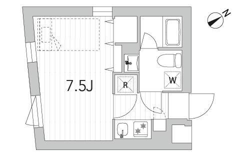 MINO三軒茶屋(1K/3階)の間取り写真